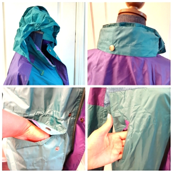 💎NEW Rare Vintage Unisex Sumaggo Turquoise Windbreaker Jacket - Picture 3 of 9